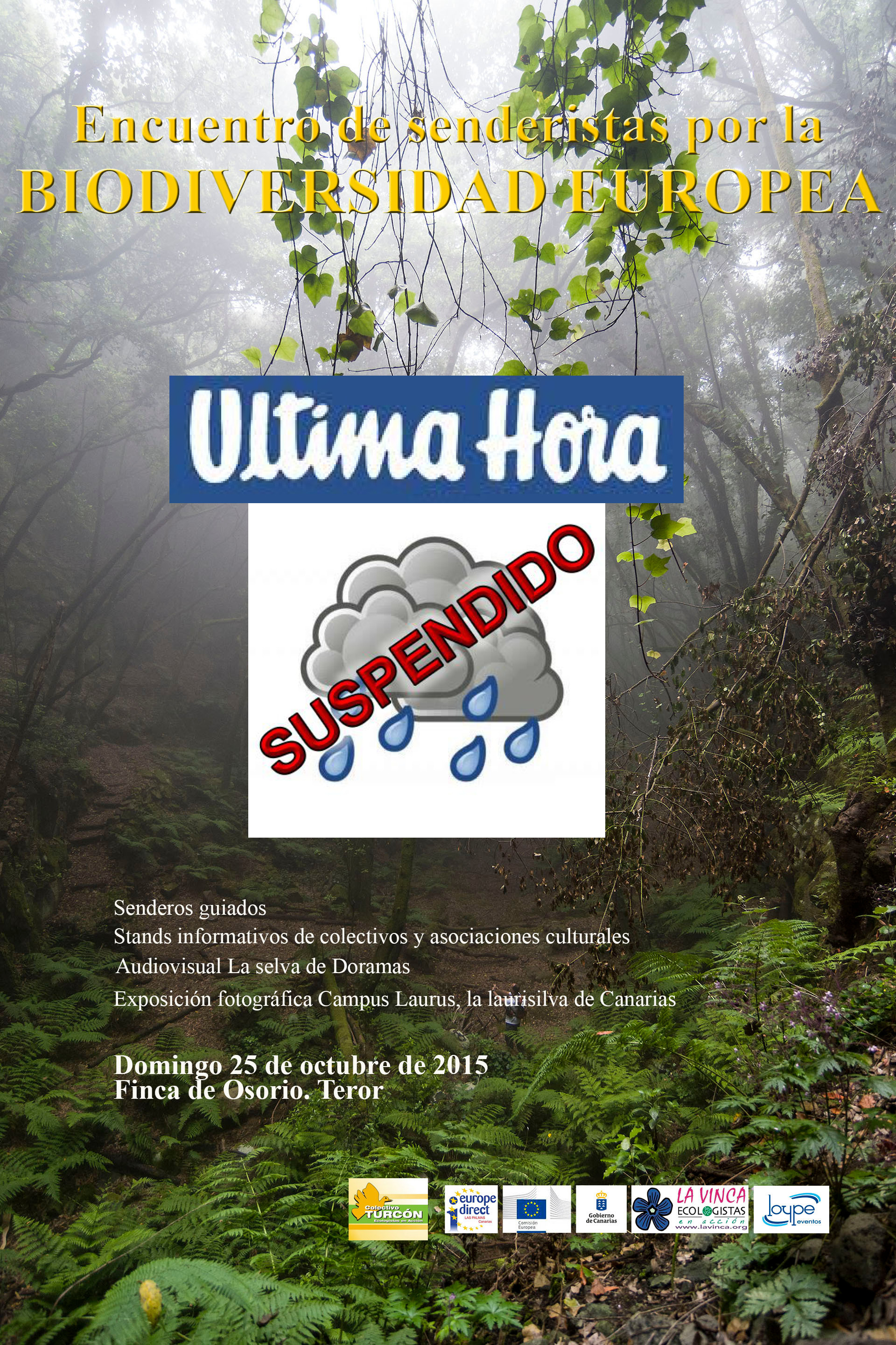 Actividad suspendida hasta nuevo aviso